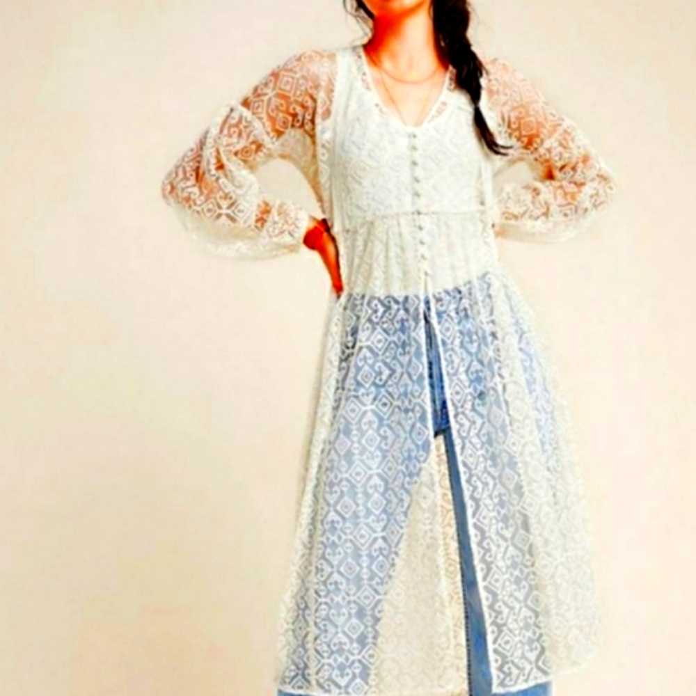 NWT Maeve San-Michel Lace Duster - Picture 7 of 8